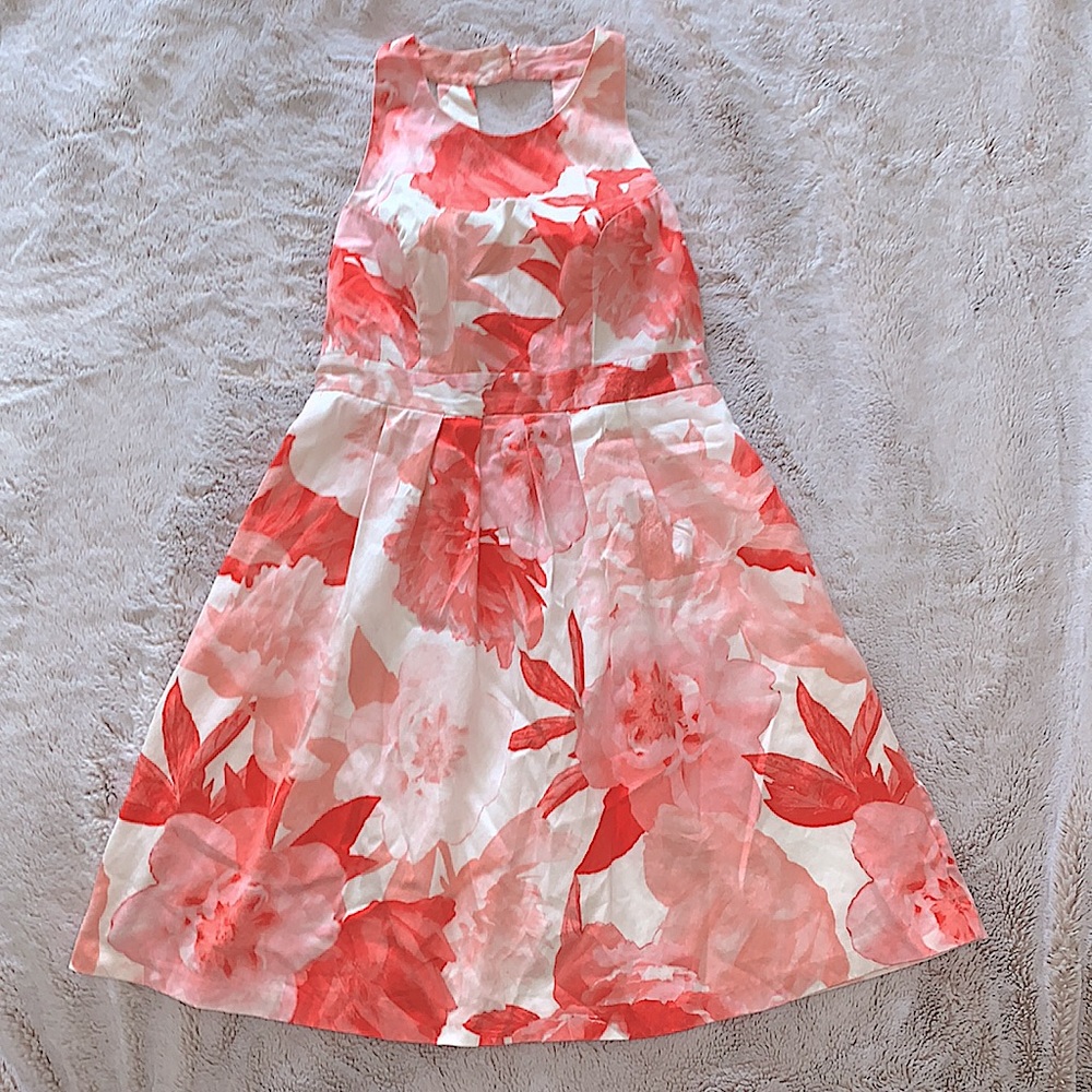 INC coral floral dress